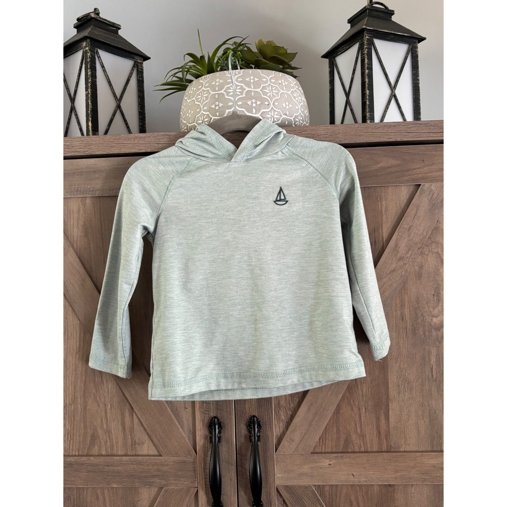 Tommy Bahama Kids Sage Green Heathered Sailboat Logo Hoodie Pullover 18M